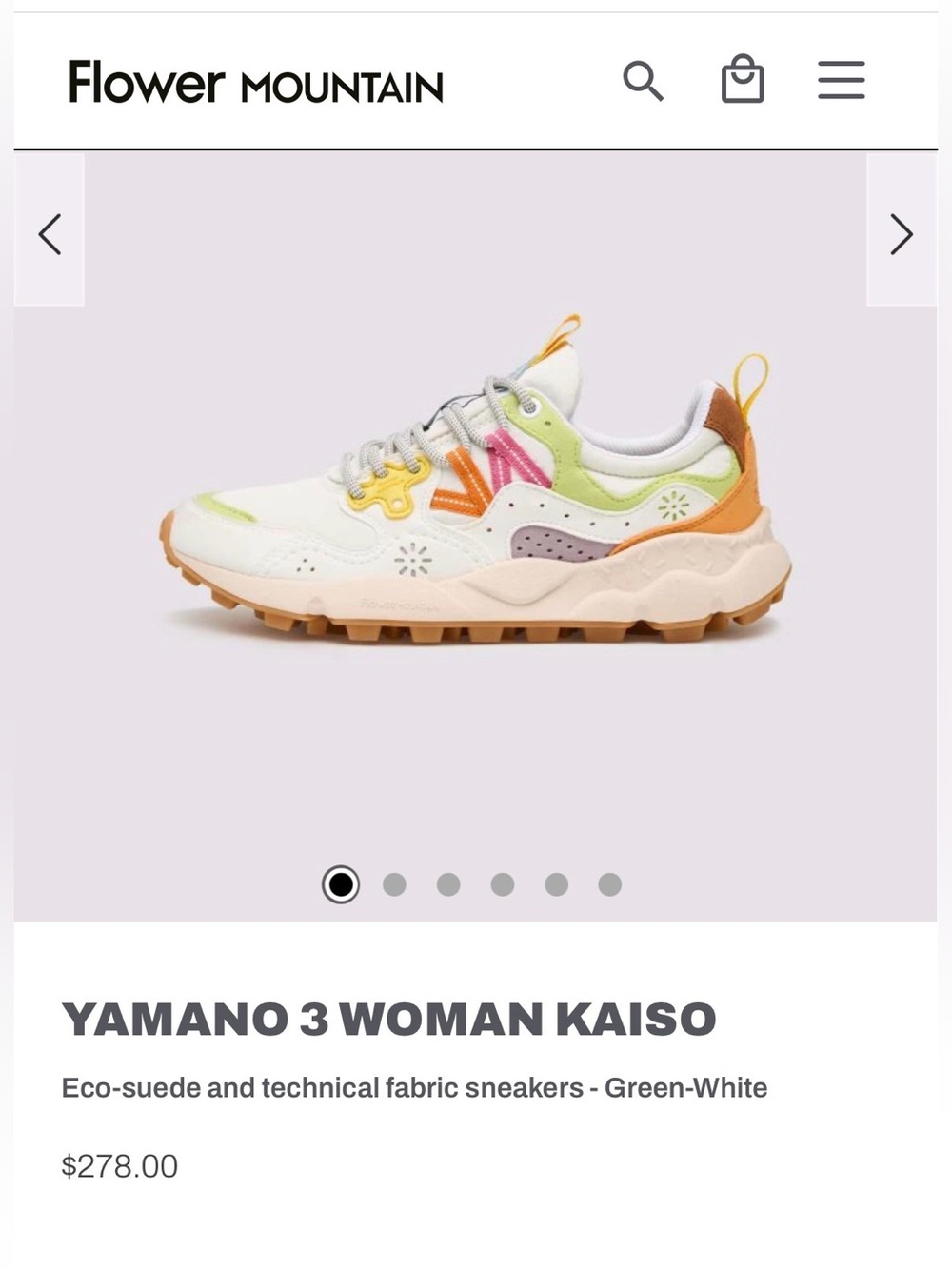 NWT Flower Mountain YAMANO 3 WOMAN KAISO - Eco-suede technical fabric Sneaker - Picture 2 of 16